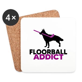 Joueur de floorball Floorball-addict Floorball - Dessous de verre (lot de 4) - blanc - Devant