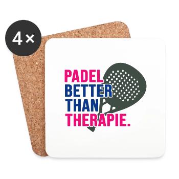 Padel PADELTENNIS Padelspieler Padel-therapie - Untersetzer (4er-Set) - Weiß - Vorne