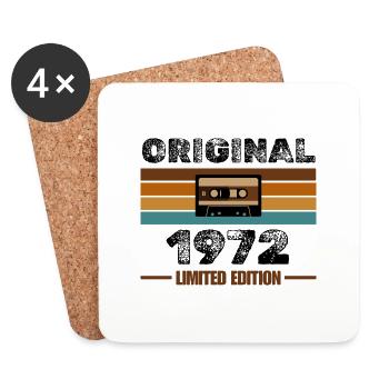 Original 1972 – Retro Kassette Limited Edition - Untersetzer (4er-Set) - Weiß - Vorne