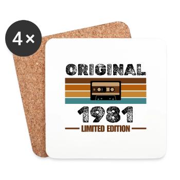 Original 1981 – Cassette rétro édition limitée - Dessous de verre (lot de 4) - blanc - Devant
