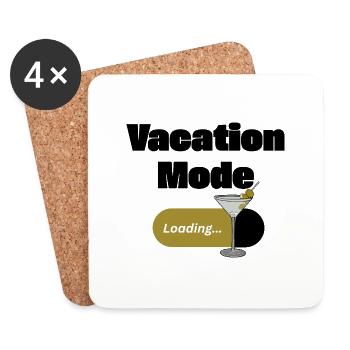Vacation Mode On – Martini mit Ladebalken (dunkel) - Untersetzer (4er-Set) - Weiß - Vorne