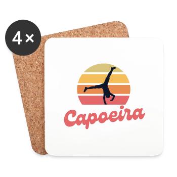 Capoeira au coucher du soleil - Dessous de verre (lot de 4) - blanc - Devant