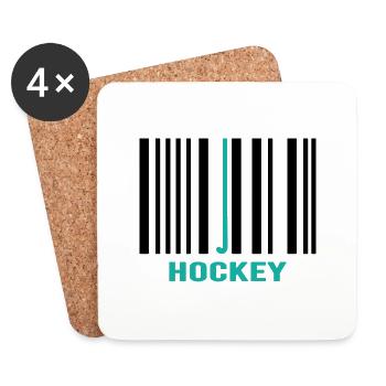 Field Hockey Hockey Code - Coasters (set of 4) - white - Front