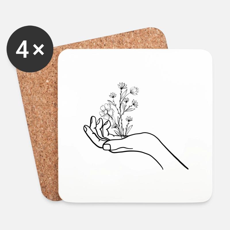 Hands of Life - Untersetzer (4er-Set) - Weiß