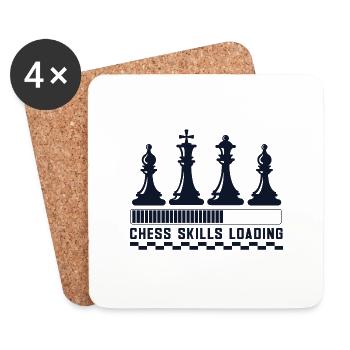 Lusitger Schachspieler Spruch I Schach - Untersetzer (4er-Set) - Weiß - Vorne