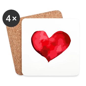 Heart Love In Love - Coasters (set of 4) - white - Front