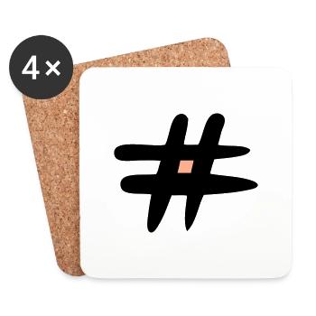 Rhombus Sign. # icon. Punctuation mark. Web signs. - Coasters (set of 4) - white - Front