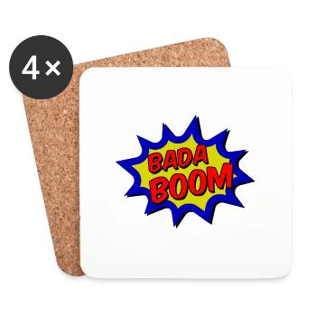 BADA BOOM Comic Speech Bubble - Coasters (set of 4) - white - Front