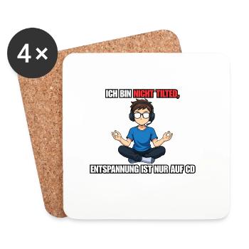 Gamer non incliné disant design - Dessous de verre (lot de 4) - blanc - Devant