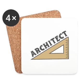Geodreieck Architect - Dessous de verre (lot de 4) - blanc - Devant