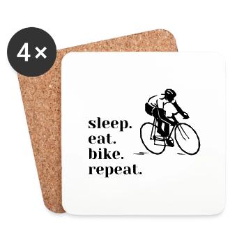 Biking / Bicycle / Bestseller / Gift Idea - Coasters (set of 4) - white - Front