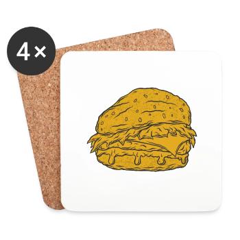 Burger - Untersetzer (4er-Set) - Weiß - Vorne