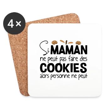 Cookies Cookie Maman Mère Cadeau Gâteau Humour - Dessous de verre (lot de 4) - blanc - Devant