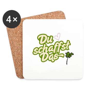 Du schaffst das - Untersetzer (4er-Set) - Weiß - Vorne