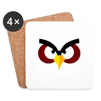 This bird is Angry ! - Dessous de verre (lot de 4) - blanc - Devant