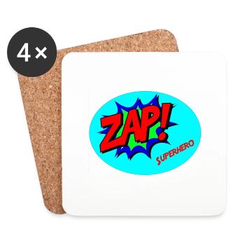 Superhero (Superheld) - Untersetzer (4er-Set) - Weiß - Vorne