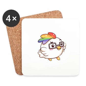 Regenbogen - Untersetzer (4er-Set) - Weiß - Vorne