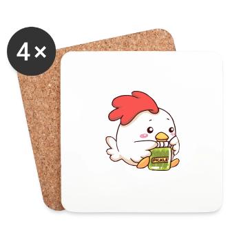 pickle emote - Coasters (set of 4) - white - Front