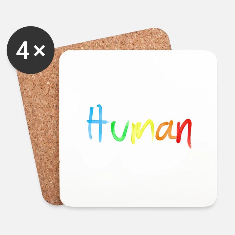 Human - Untersetzer (4er-Set) - Weiß