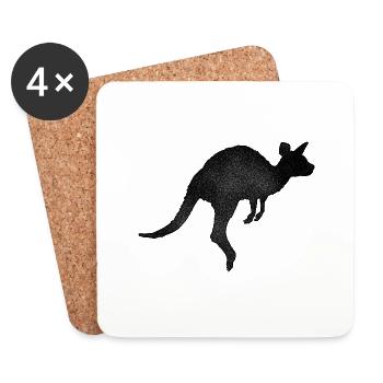 Kangaroo - Coasters (set of 4) - white - Front