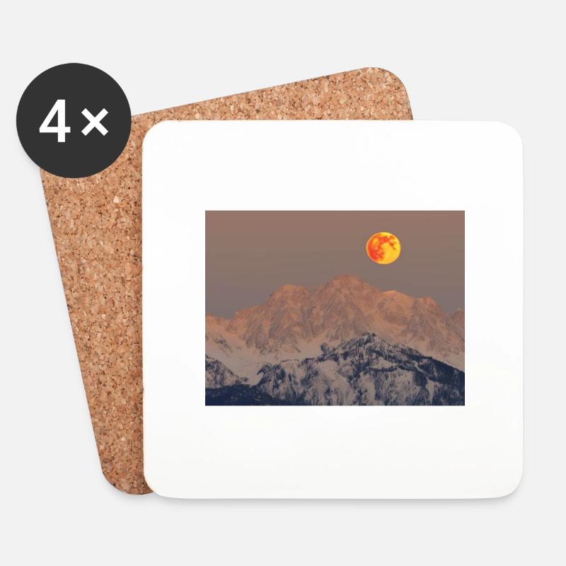 Moon Mountain - Coasters (set of 4) - white