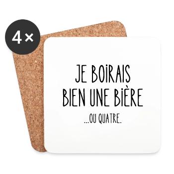 je boirais bien une bière - Dessous de verre (lot de 4) - blanc - Devant