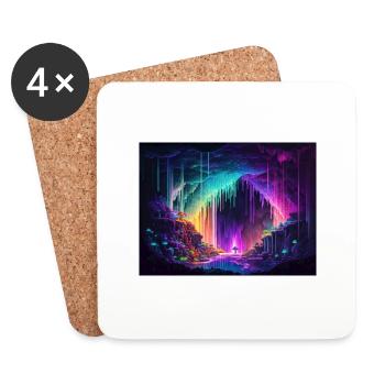 Pixel art gemstone cave - Untersetzer (4er-Set) - Weiß - Vorne