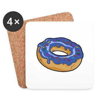 Blaubeere Donut - Untersetzer (4er-Set) - Weiß - Vorne