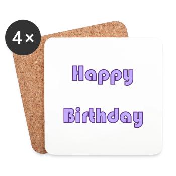 GEBURTSTAG. ALLES GUTE ZUM GEBURTSTAG. ALLES GUTE ZUM GEBURTSTAG. - Untersetzer (4er-Set) - Weiß - Vorne