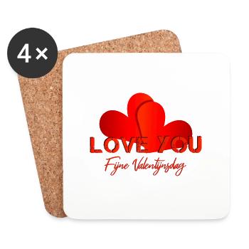 Valentinstag Valentine - Untersetzer (4er-Set) - Weiß - Vorne