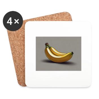 Bananen Banane - Untersetzer (4er-Set) - Weiß - Vorne