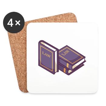Law Books - Coasters (set of 4) - white - Front