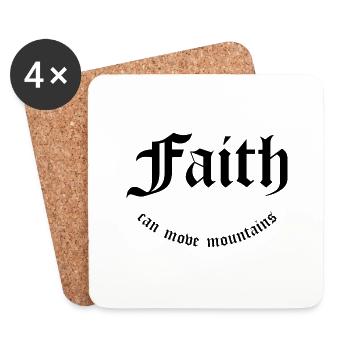Faith can move mountains - Coasters (set of 4) - white - Front