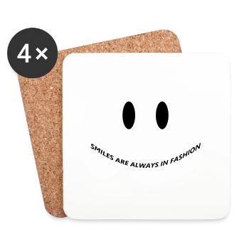 Smilles are always in Fashion! - Coasters (set of 4) - white - Front