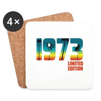 Jahrgang 1973 Limited Edition Sommer Palmen Fun - Untersetzer (4er-Set) - Weiß - Vorne