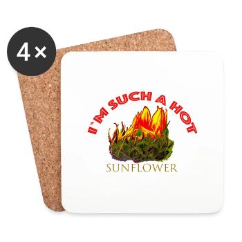 I'm such a hot sunflower,A733107 - Coasters (set of 4) - white - Front