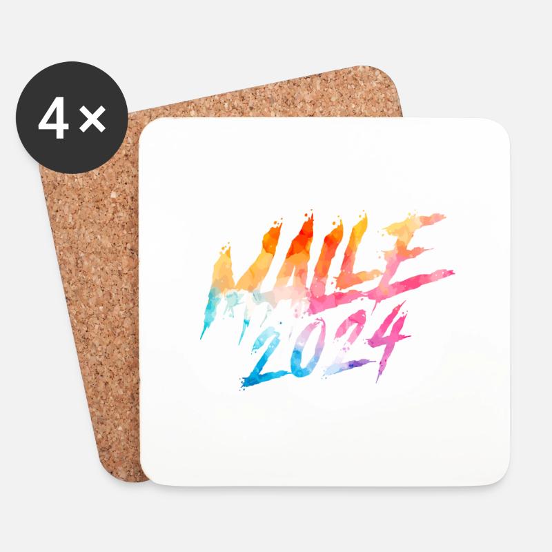 Malle 2024 Bunt Mallorca - Untersetzer (4er-Set) - Weiß
