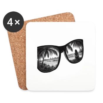 Vacation Sunglasses - Untersetzer (4er-Set) - Weiß - Vorne