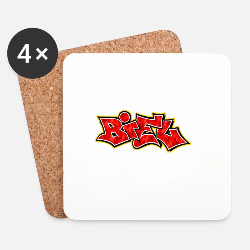 Biel Bienne Graffiti - Coasters (set of 4) - white