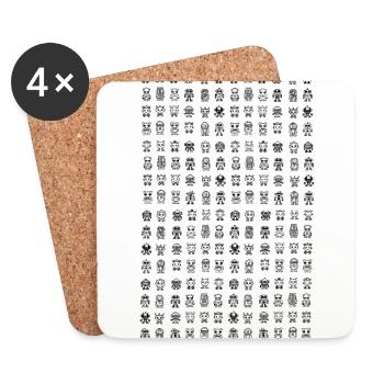 Robot black and white - Coasters (set of 4) - white - Front