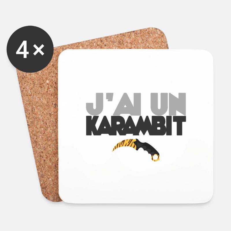 Ich habe einen karambit - Untersetzer (4er-Set) - Weiß