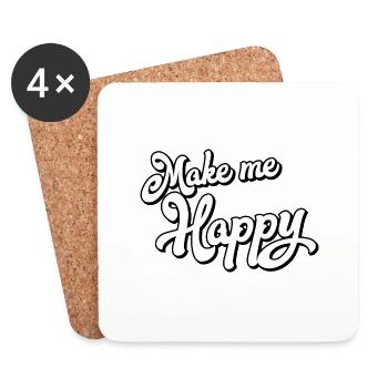 Make me happy - Coasters (set of 4) - white - Front