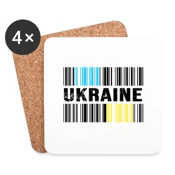 UKRAINE barcode-ukraine slava ukraini - Coasters (set of 4) - white - Front