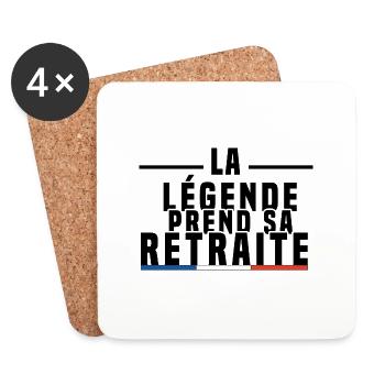 La Légende Prend Sa Retraite - Dessous de verre (lot de 4) - blanc - Devant