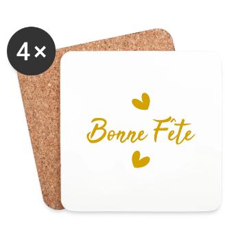PAPA. FÊTE DES PÈRES. BONNE FÊTE PAPA. BONNE FÊTE - Dessous de verre (lot de 4) - blanc - Devant
