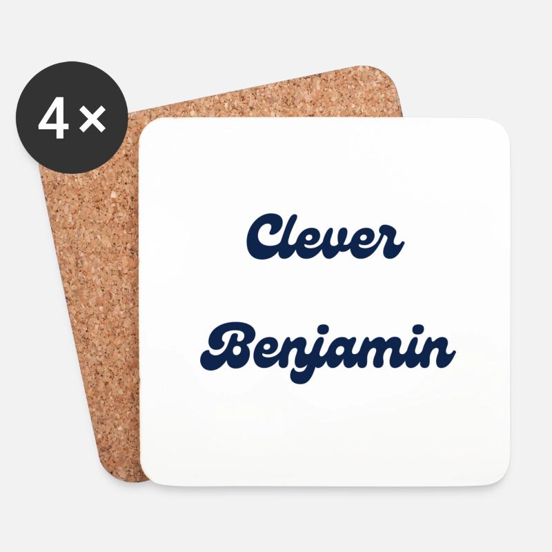 Clever Benjamin - Untersetzer (4er-Set) - Weiß