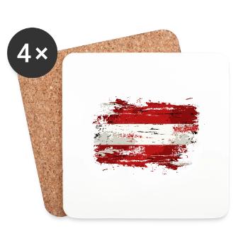 Austria Flag Austria Austrian Flag AT - Coasters (set of 4) - white - Front