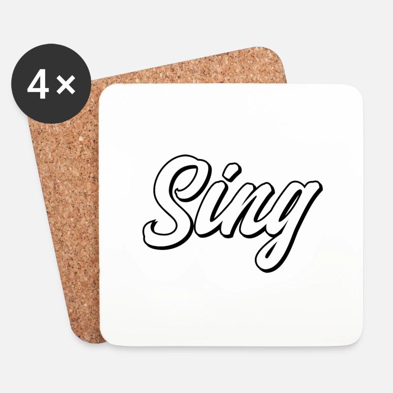 Singer - Untersetzer (4er-Set) - Weiß