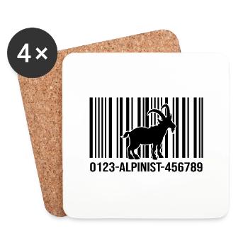 mountain hiking servus summit alpinist mountain goat - Coasters (set of 4) - white - Front