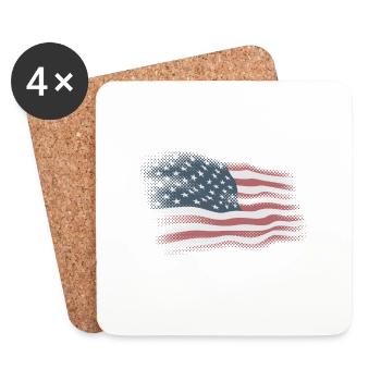 USA flag - Coasters (set of 4) - white - Front